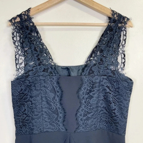 Tahari Lace Event Formal Sheath Navy Dress - Picture 8 of 12